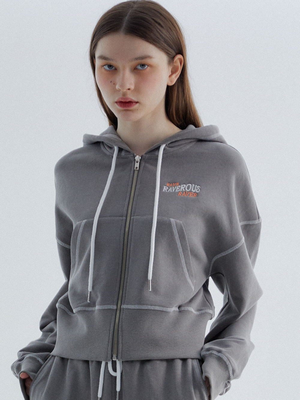 RVS Hood Zip-up Grey