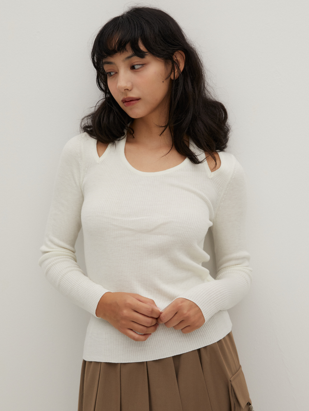 Cut Work Sweater White