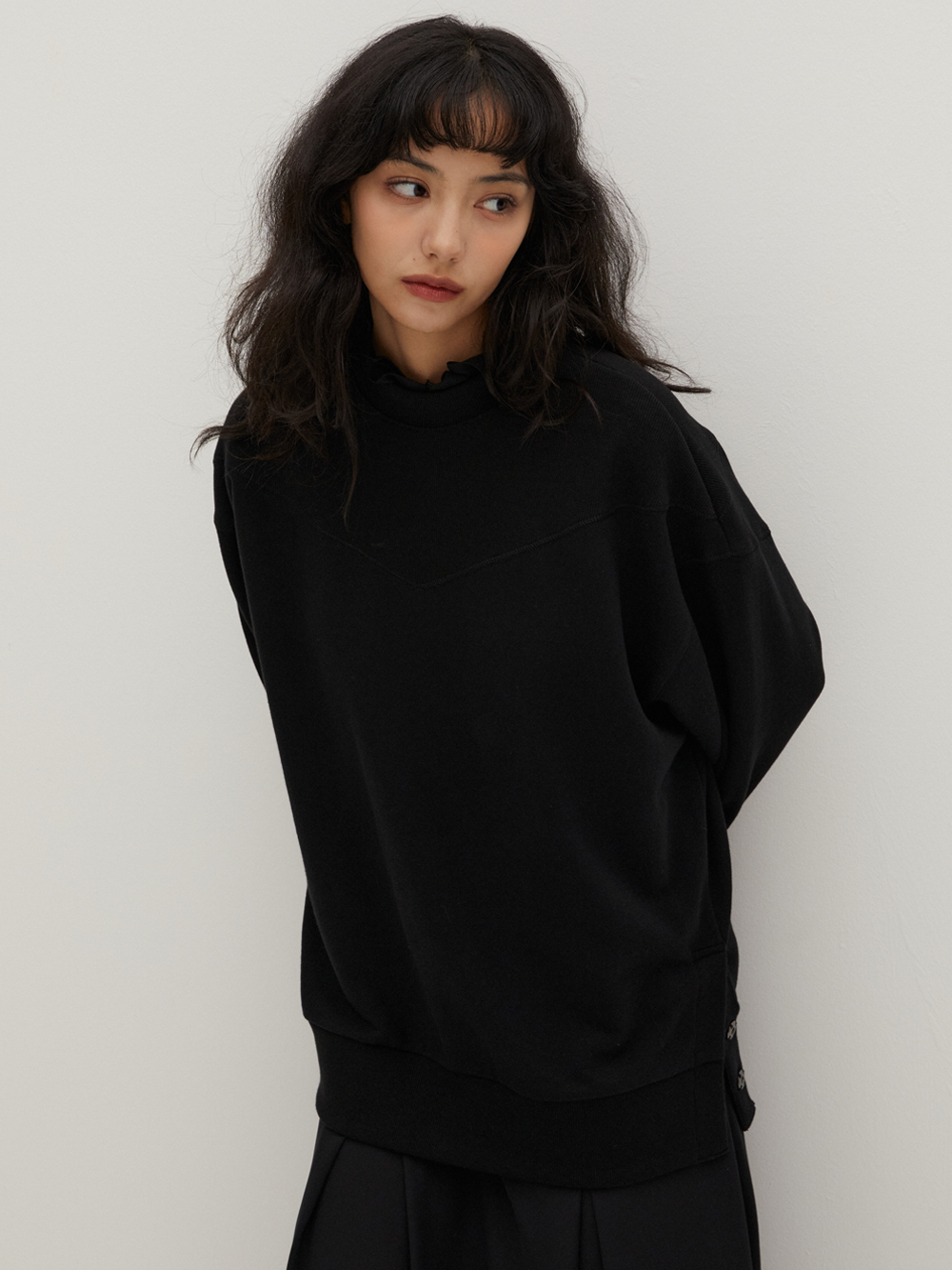 Raverous Slit Sweatshirts Black