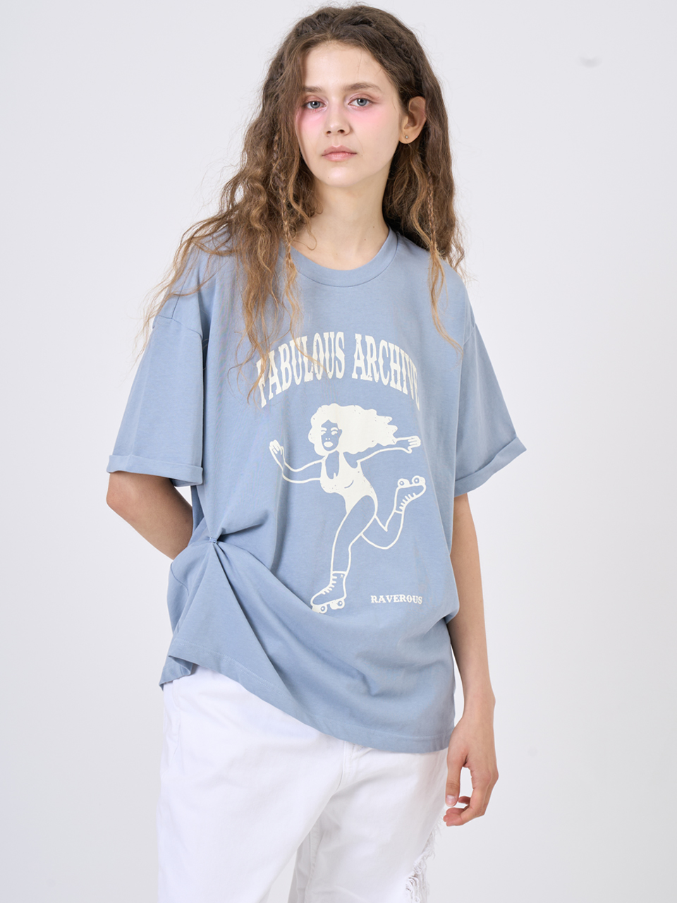 Snap Loose Fit T-Shirts Sky Blue