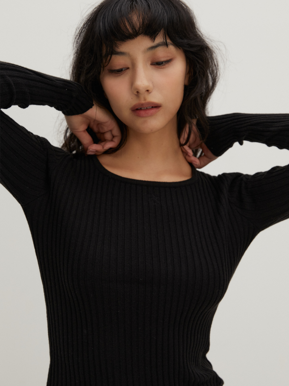 Square Neck Sweater Black