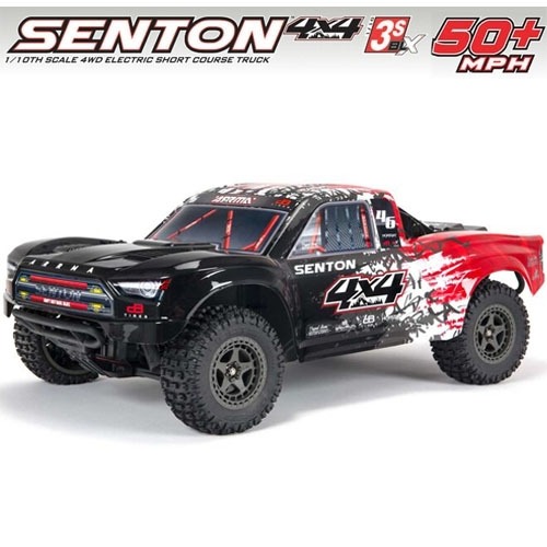 (3셀지원 브러시리스 버전)ARA4303V3T2 ARRMA 1/10 SENTON 4X4 V3 3S BLX Brushless Short Course Truck RTR, Red