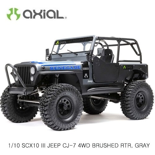 AXI03008T2 AXIAL 1/10 SCX10 III 지프 CJ-7 4WD 브러시드 RTR, 그레이