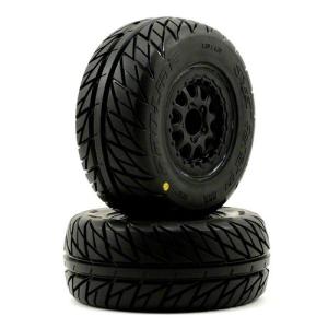 AP1167-17 Street Fighter Pre-Mounted SC 2.2/3.0 Tires w/Renegade Wheels (Black) (2) (Slash/Rear)