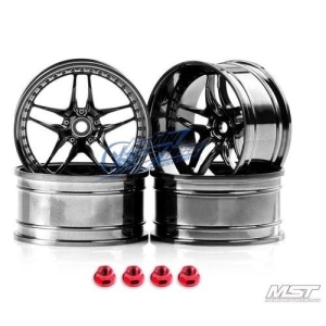 102062SBK MST Silver black FB 1/10 Drift Car Wheels offset 11 (4 PCS)