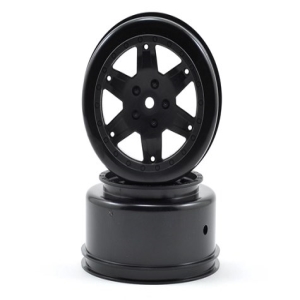 TLR7011 12mm Hex Short Course Wheels (Black) (2) (22SCT/TEN-SCTE/Ten-MT)