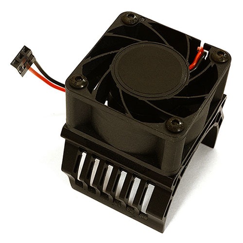 [#C28604BLACK] 42mm Motor Heatsink+40x40mm Cooling Fan 17k rpm for 1/10 Summit &amp; E-Revo (Black)