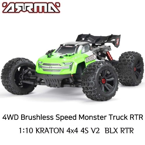 최신형 ARRMA 1:10 KRATON 4x4 4S V2 BLX RTR MT Green