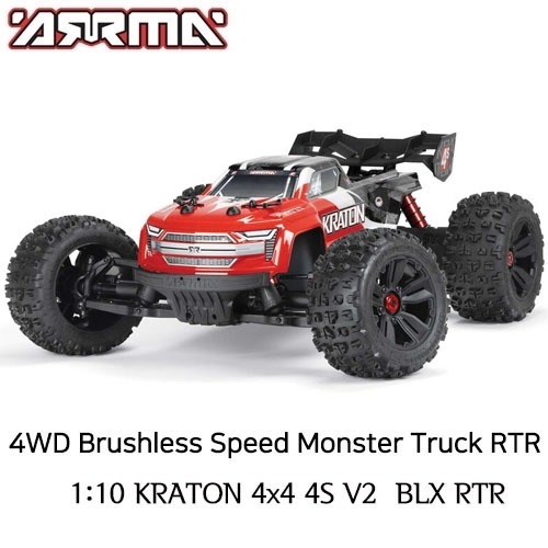 최신형 ARRMA 1:10 KRATON 4x4 4S V2 BLX RTR MT Red