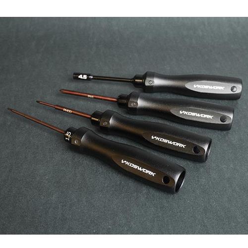 KOS13252-MINI4 (미니지 공구세트) Mini-Z 4pcs Mini Car Tool Set (H1.5, N4.5, P00 &amp; P1) (Alum Tri Handle)