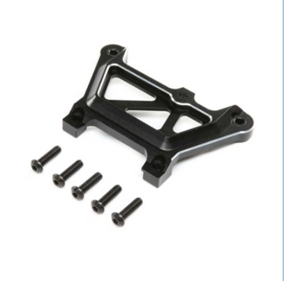 LOS351018 Front Top Plate, Aluminum, Black: DBXL-E 2.0