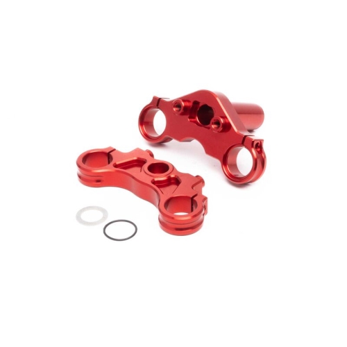 LOS364002 Aluminum Triple Clamp Set, Red: Promoto-MX