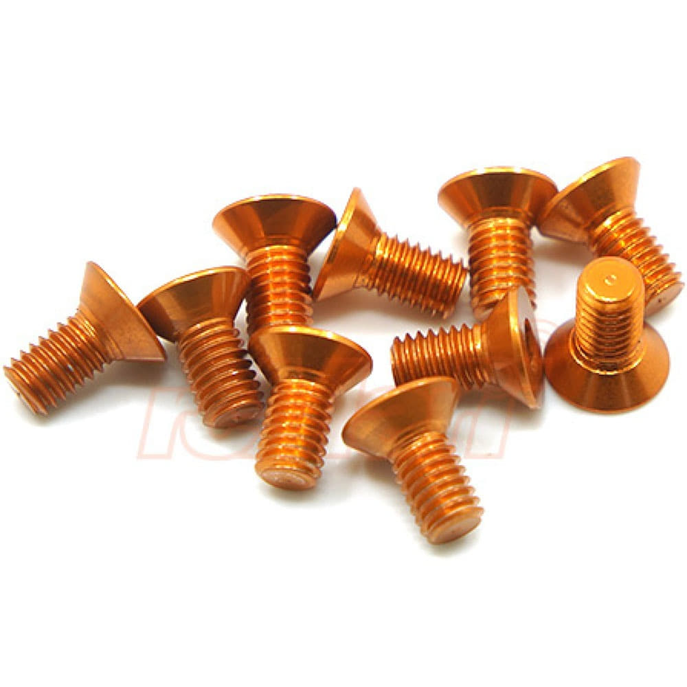 AHF-310OR (10개입) M3x10mm Aluminum 7075 Hex Socket Flat Head Screws (Orange)