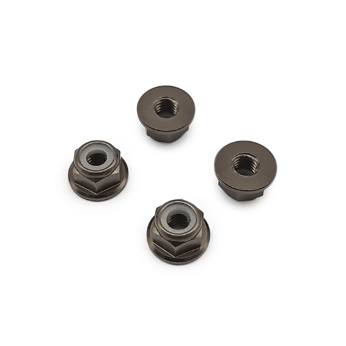 M4 aluminum flanged locknut (Titanium gray) (4)│휠너트