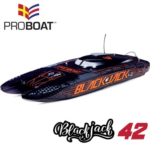 [8셀 고속버전] 최신형 Blackjack 42&quot; 8S Brushless Catamaran RTR: Black/Orange