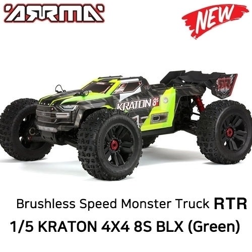 [DX3 조종기포함 버전]ARA110002T1 ARRMA 1/5 KRATON 4X4 8S BLX Brushless Speed Monster Truck RTR, Green