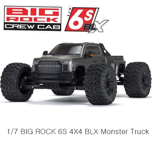 ARA7612T1 1/7 BIG ROCK 6S 4X4 BLX Monster Truck RTR, Gunmetal  빅락