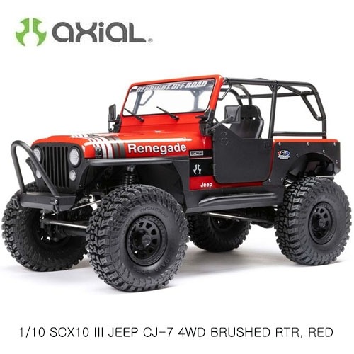 AXI03008T1 AXIAL 1/10 SCX10 III 지프 CJ-7 4WD 브러시드 RTR, 레드