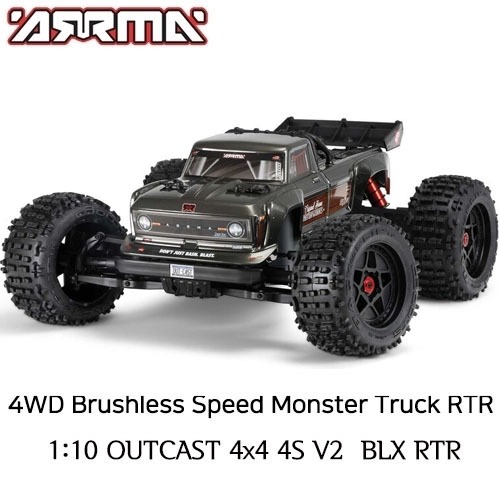 ARA4410V2T3 ARRMA 1:10 OUTCAST 4X4 4S V2 BLX Stunt Truck RTR, Gunmetal