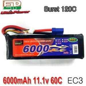 [3셀 리포배터리]EP 6000mAh 11.1V 60C~120C (EC3잭) Ultra Power **1/10 차량고속주행용