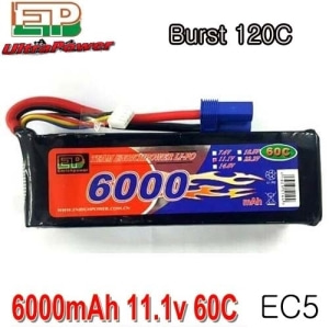 [3셀 리포배터리]EP 6000mAh 11.1V 60C~120C (EC5잭) Ultra Power **1/10 차량고속주행용