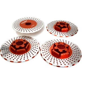 [C27177RED] Realistic Alloy Brake Disc Set for Traxxas X-Maxx 4X4 