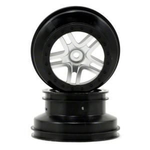 AX6872 2.2/3.0 Dual Profile Split-Spoke SCT Wheels (Satin Chrome w/Black Ring) (2)