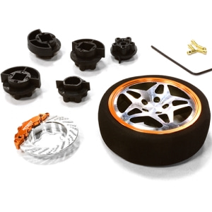 [C26406GUNORANGE] Dual 5 Spoke Steering Wheel Set for Most HPI, Futaba, Airtronics, Hitec &amp; KO