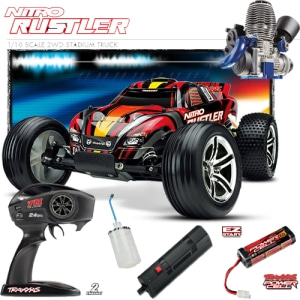 1/10 2WD Nitro Rustler® truck(TRX2.5엔진,EZ-Start® 시동스타터,1500Mah 7.2V 시동스타터용 타미야짹 수소 배터리,500cc 연료주입기,TQ 2.4 GHz조종기 포함)  