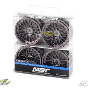 MST PREMIUM DRIFT Silver black 10 spokes 2 ribs wheel (+5) (4)