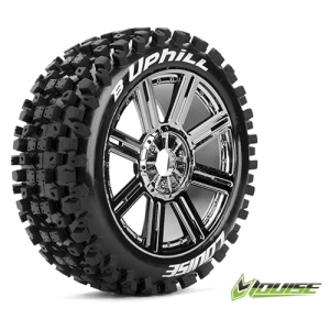 L-T3271BC B-UPHILL 1/8 Buggy Tire SPORTS / Chrome Rim / Mounted (반대분, 본딩완료)