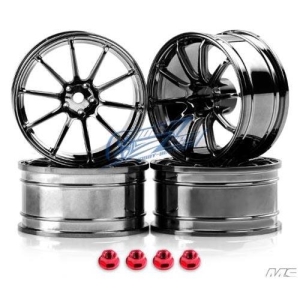 102069SBK MST Silver black RS II 1/10 Drift Car Wheels offset 7 (4 PCS)