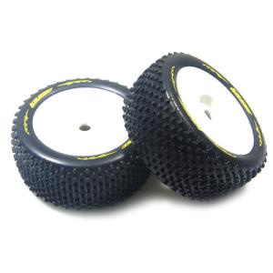 L-T3134SW T- PIRATE 1/8 Truggy Tire Soft Compound/ 0 Offset White Rim/Mounted (2) 본딩완료 (반대분)