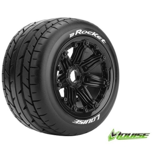 L-T3242B B-ROCKET 1/5 BUGGY REAR TIRE SPORT / BLACK RIM HEX 24MM / MOUNTED (본딩완료 / 반대분)