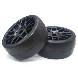 SWS40150EK16P Sweep 1:8 EXP GT racing Slick glued tires set 50deg. w/Belts (EVO16 Black wheel) 2pcs