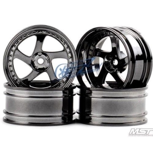 102046SBK MST Silver black TMB RC 1/10 Drift Car Wheels offset 11 (4 PCS)