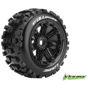 L-T3288B ST-ULLDOZE 1/8 STADIUM TRUCK TIRE / SPORT / BLACK RIM HEX 17MM / MOUNTED (본딩완료 / 반대분)