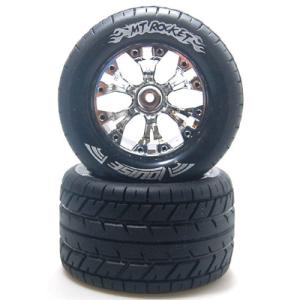 L-T3201SCH MT-ROCKET Soft Compound / Chrome Rim / 1/2&quot; OFFSET 1/10 Scale Traxxas Style Bead 2.8인치 Monster Truck (2)