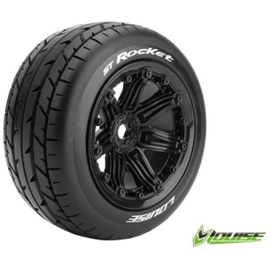 L-T3286B ST-ROCKET 1/8 STADIUM TRUCK TIRE / SPORT / BLACK RIM HEX 17MM / MOUNTED (본딩완료 / 반대분)