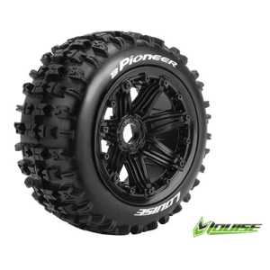 L-T3243B B-PIONEER 1/5 BUGGY REAR TIRE SPORT / BLACK RIM HEX 24MM / MOUNTED (본딩완료 / 반대분)