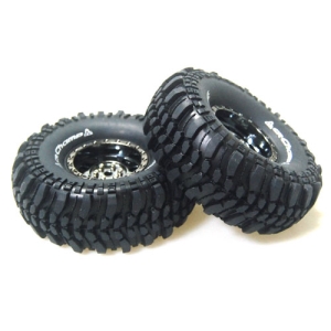 L-T3231VBC CR-CHAMP 1/10 Scale 1.9인치 Crawler Tires Super Soft Compound / Black Chrome Rim / 12mm HEX