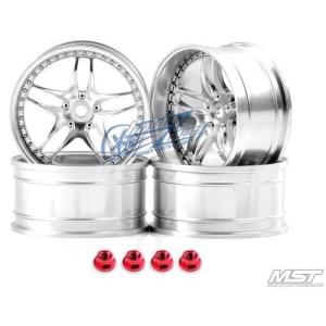 102061FS MST Flat silver FB RC 1/10 Drift Car Wheels offset 8 (4 PCS)