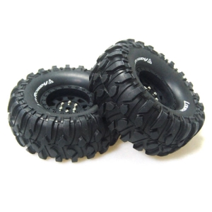 L-T3233VB CR-ROWDY 1/10 Scale 1.9인치 Crawler Tires Super Soft Compound / Black Rim / 12mm HEX