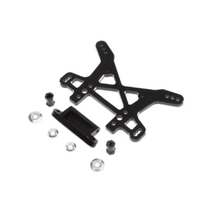 LOS354005 Shock Tower, Rear, Black, Aluminum: DBXL, DBXL-E, MTXL