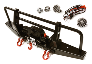 입고완료 Realistic Front Alloy Bumper w/ Winch &amp; LED for Traxxas TRX-4 w/ 43mm Mount C28030BLACK│TRX4메탈범퍼