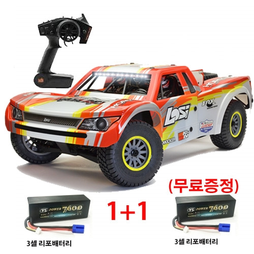 LOS05013T2(배터리1+1)[3셀7600mah 배터리 1+1 이벤트]LOSI 1/6 Super Baja Rey 4WD RTR,AVC자이로, 레드