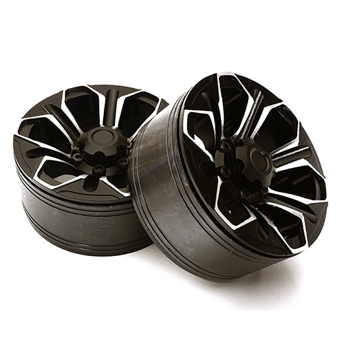 1.9 메탈휠 Size Billet Machined Alloy 6 Spoke Wheel(2) High Mass Type for Scale Crawler C28955BLACK