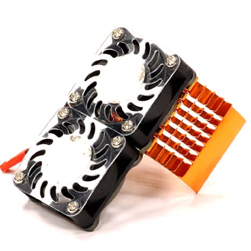 Super Motor Heatsink+Twin Cooling Fan 750 for Traxxas Summit (Orange)