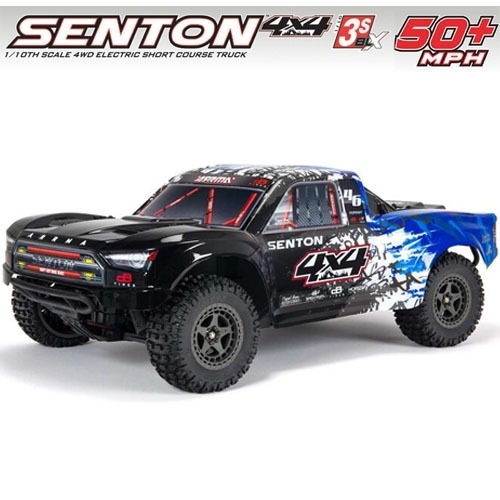 (3셀지원 브러시리스 버전)ARA4303V3T1 ARRMA 1/10 SENTON 4X4 V3 3S BLX Brushless Short Course Truck RTR, Blue