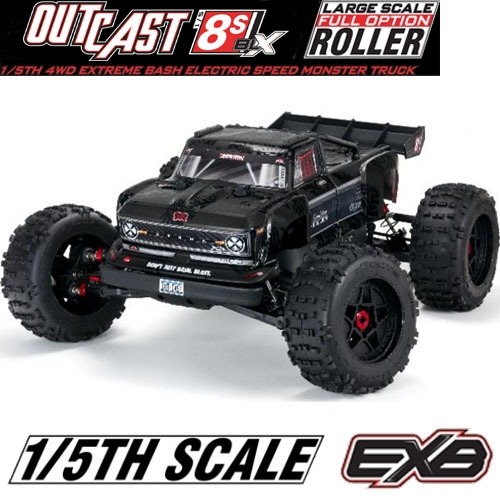 [최신형 아웃캐스터 EXB 버전]ARA5210 ARRMA 1/5 OUTCAST 4WD EXtreme Bash Roller, Black